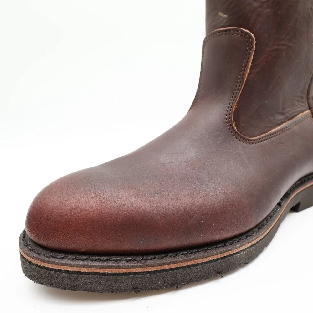 Vintage Double-H Boots Mens 13 D Brown Leather AG7 Ranchwell EH Boots 3730 NWB